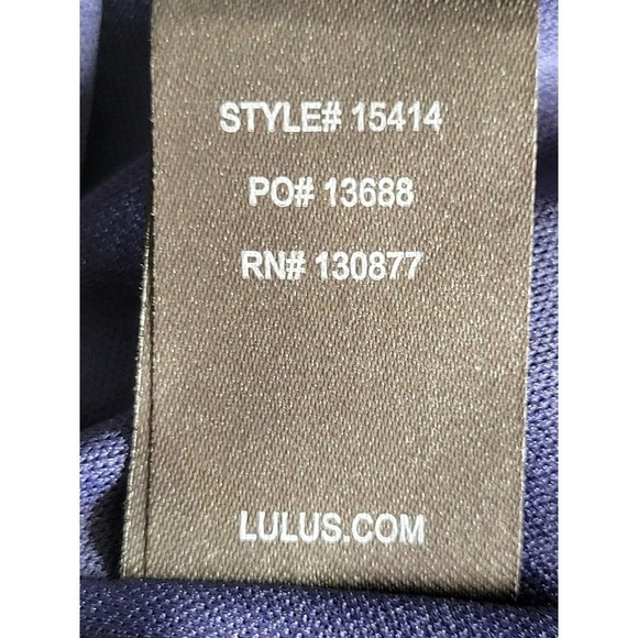 Lulu's Mini Letters Of Love Backless Chiffon Dress Size XL Navy Blue - Picture 16 of 16